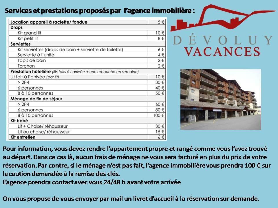 Appartement 8-10 Personnes Superdevoluy Hautes Alpes Rez De Chaussee Vue Panoramique 3 Chambres Ле-Деволюї Екстер'єр фото